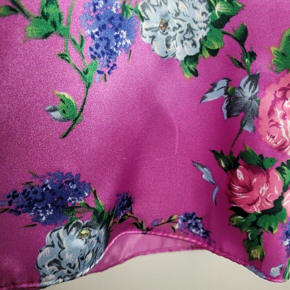 Vintage y2k Xhiliration pink floral girlie satin feel midi skirt size large - Picture 7 of 7